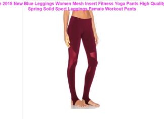 Best Price 2018 New Blue Leggings Women Mesh Insert Fitness Yoga Pants