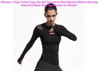 Cheapest Women's Yoga T-shirt Yoga Top Net Yarn Sport Shirt Woman Fitn